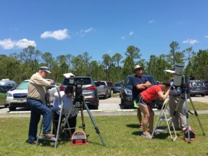 Both solar telescopes in use.