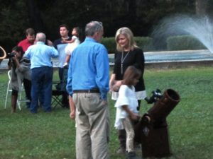 Dave supervises his wooden dob.