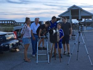 Checking out a terrestrial target in Chuck's telescope.