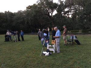 Dean aligns his Celestron.